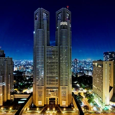 City at Night, Tokio, skyscraper