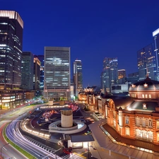 skyscrapers, Street, Japan, Town, Tokio