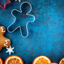 slices, Gingerbread, molds, M&Ms mate, festive, orange, Snow White