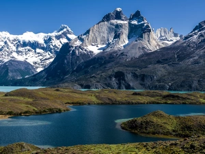 Chile, lakes, snow, Mountains