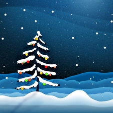 Christmas, graphics, snow, christmas tree
