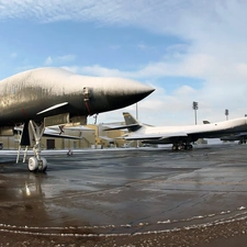 F-16, airport, Snowy