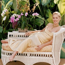 Plants, Sharon Stone, sofa