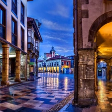 Town, Dusk, Spain, structures
