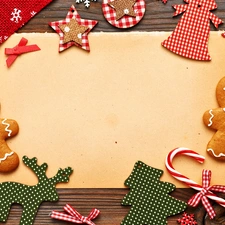 card, Christmas, reindeer, pendants, Christmas, composition, Christmas, Stars