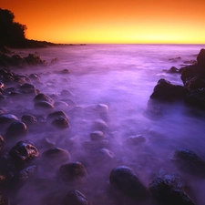 Great Sunsets, rocks, Aloha State Hawaje, sea