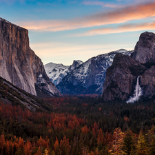 trees, viewes, The United States, Yosemite Valley, State of California, Mountains, Yosemite National Park, autumn