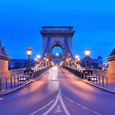 statues, lions, Budapest, Chain Bridge, Hungary