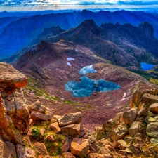 Stones, Mountains, lakes