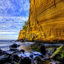 Stones, cliff, sea