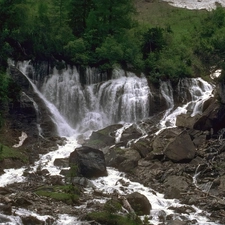 waterfall, Stones