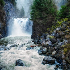 waterfall, Stones