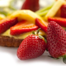 cake, strawberries