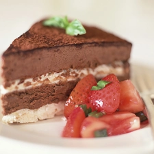 strawberries, Cake, chocolate