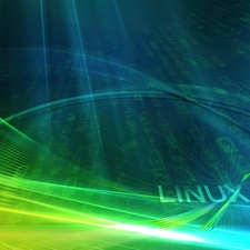 Linux, green ones, streaks, Blue