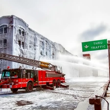 Street, Firefighters, brigade fire, action, watch