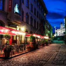 Helsinki, paved, Street, Restaurant