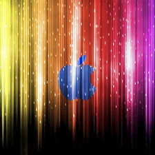 Apple, color, stripes, logo