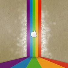 Apple, color, stripes, logo