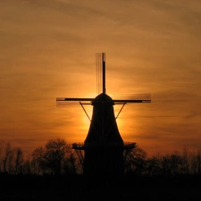 sun, Windmill, west