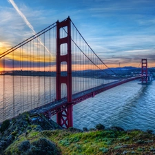 River, San Francisco, The Golden Gate Bridge, Great Sunsets