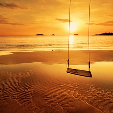 sea, Sky, Swing, Sand