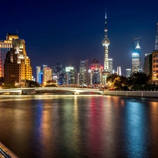 Town, China, Szanghai, Night