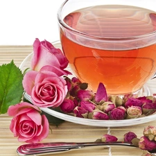 teaspoon, tea, rose