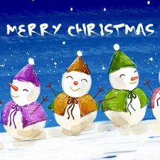 text, cheerful, snowmen