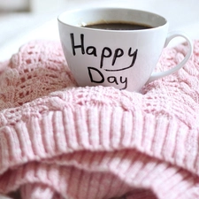 Sweater, coffee, text, cup