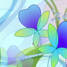 texture, Blue, Flowers