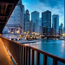 evening, Chicago, The United States, Town