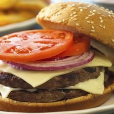 tomatoes, hamburger, roll