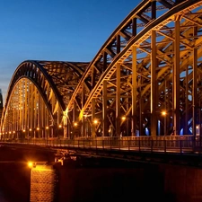 Towers, bridge, water