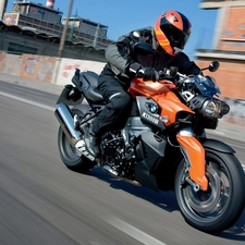 Motorcyclist, BMW K1300R, Town