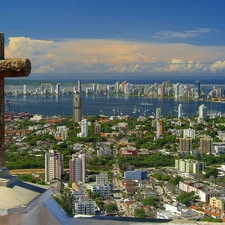 Cartagena, panorama, town, Colombia