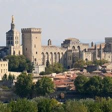 Town, France, palace, papal, Avignon