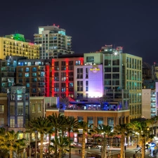 The United States, Town, Night, San Diego