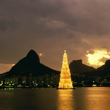 christmas tree, Gulf, Town, water