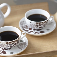 coffee, Wooden, Tray, cups