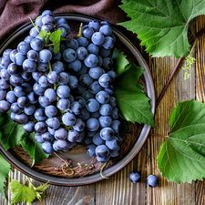 Tray, Grapes, Leaf