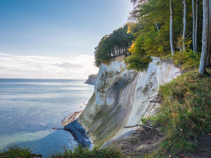 cliff, Island of Rügen, viewes, Jasmund National Park, Germany, trees, Baltic Sea