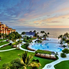 Hotel hall, Ocean, tropic, Pool