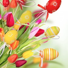 Tulips, Easter, eggs