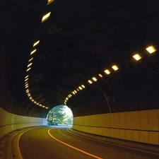 Floodlit, tunnel