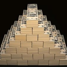 Pyramid, money, U.S. dollars
