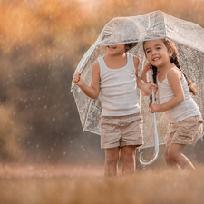 umbrella, Kids, Rain