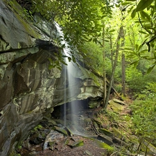waterfall, North Carolina, USA, Rocks