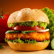 hamburger, vegetables