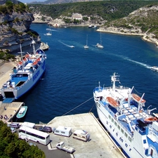 France, water, vessels, Bonifacio